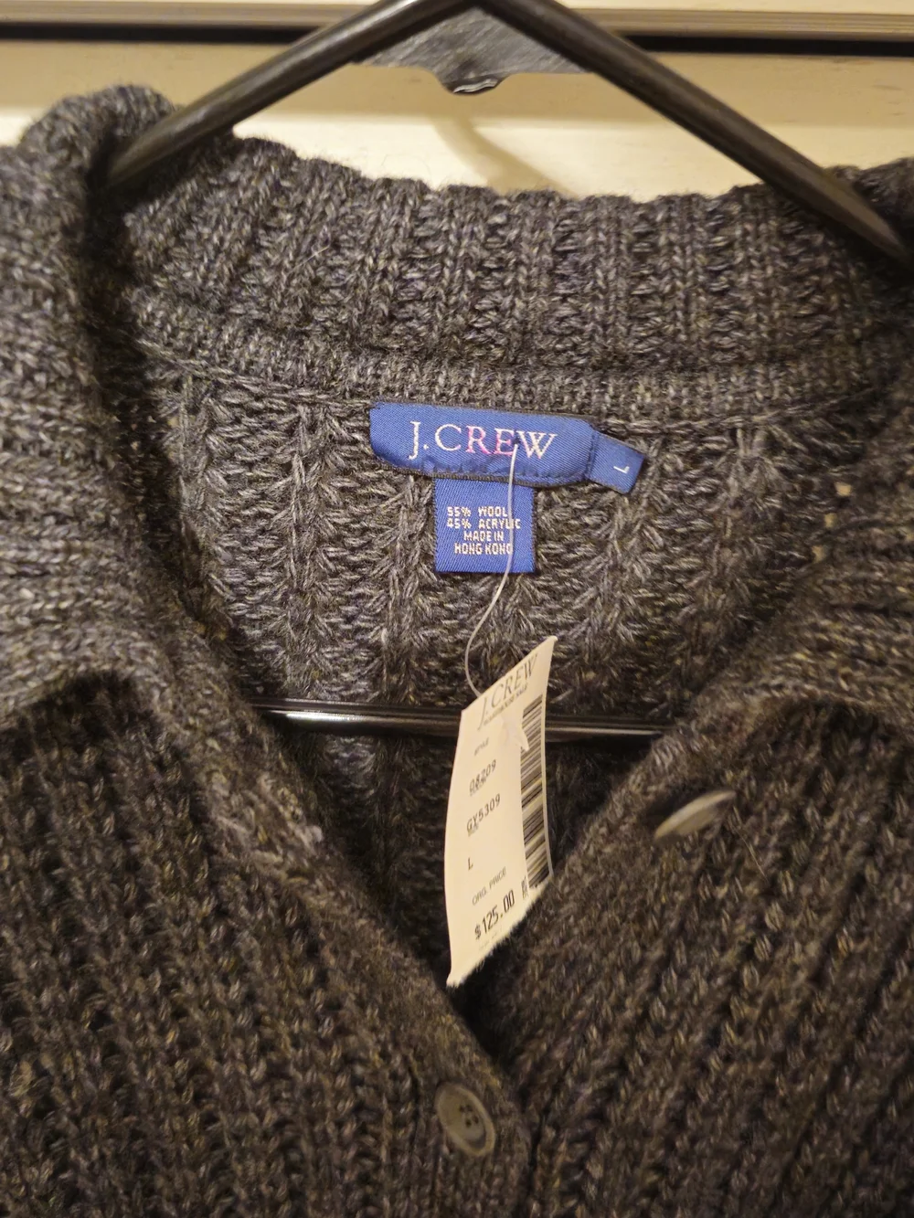 J. Crew Charcoal Ribbed Button-Front Belted Cardigan NWT